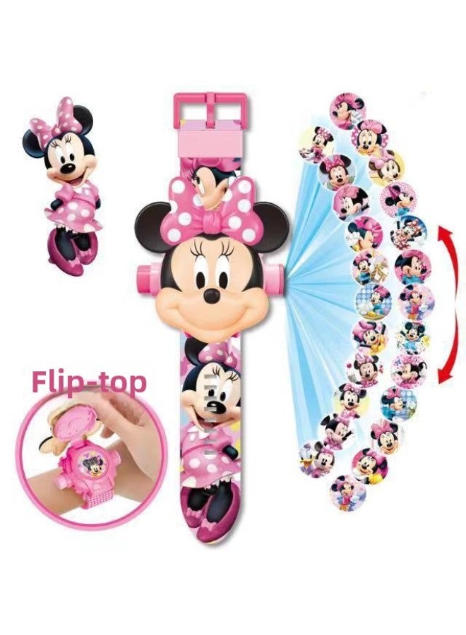 Gold Selo Ultraman Breze Children's Electronic Projection Watch Litga DiGa Luminous Cartoon Toy-Color:Minnie ]-Specifications:opp Bag - Image 1