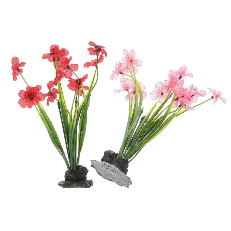 2pcs Realistic Plastic Aquarium Plant Ornaments for Freshwater Tank Landscaping - Image 2