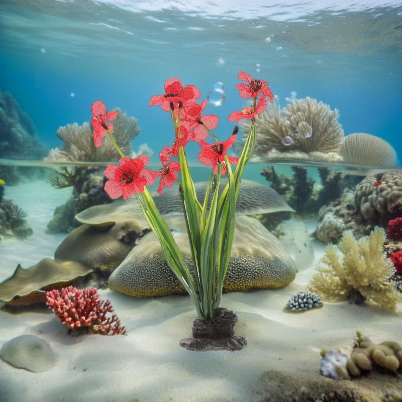 2pcs Realistic Plastic Aquarium Plant Ornaments for Freshwater Tank Landscaping - Image 5