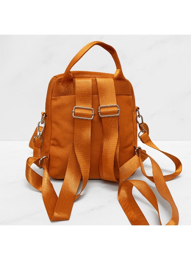 Women’s Orange Leather Backpack for Daily Use – Practical Multi-Pocket Design - Image 5