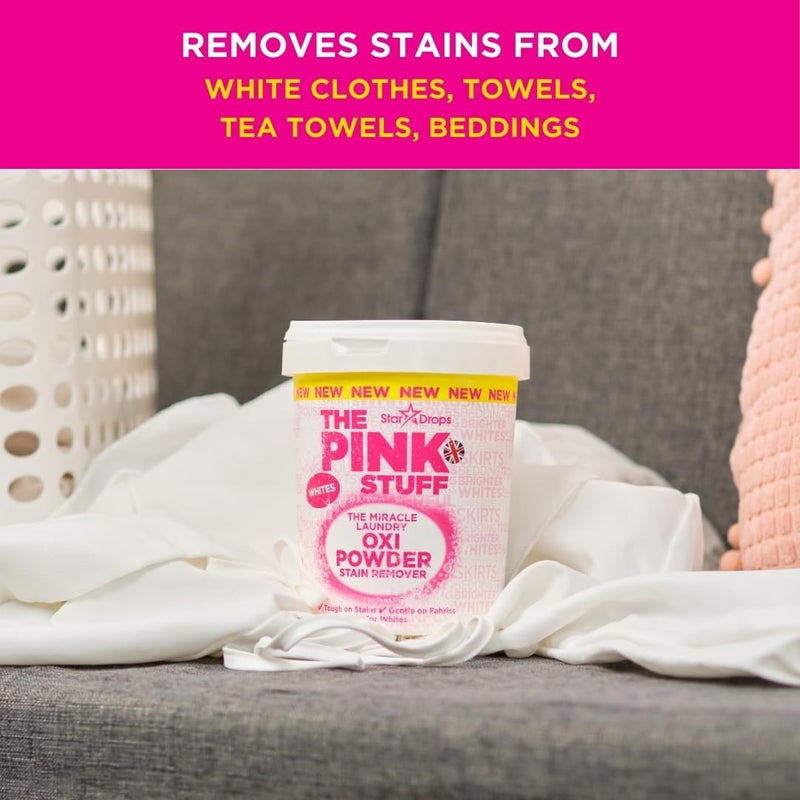 THE PINK STUFF Stardrops - The Pink Stuff - The Miracle Laundry Oxi Powder Stain Remover Specifically Formulated for Whites, 1 kg - Image 4