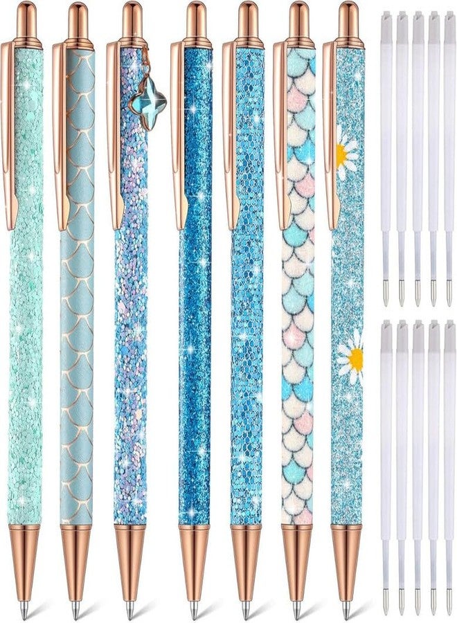 Pekos Ballpoint Pens | Comfortable Writing Pens | Metal Retractable Pretty Journaling Pens | oint 1.0 mm Gift Pens, Cute Pens Office Supplies for Women & Men (7 Psc_Multicolor) - Image 1