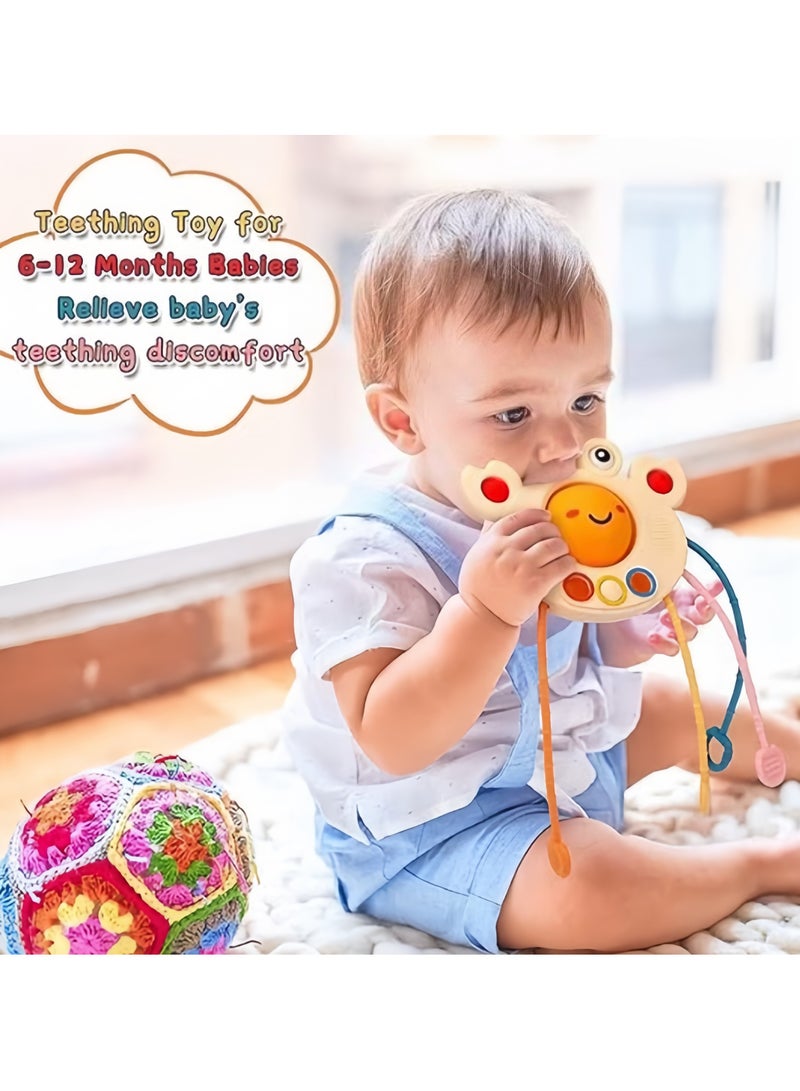 Crab Grasp Training Pull String Activity Toy For Baby Travel Toy And Teething Toys Silicone Toy Baby Montessori Silicone Sensory Toys - Image 2
