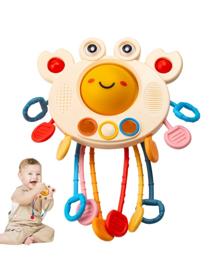 Crab Grasp Training Pull String Activity Toy For Baby Travel Toy And Teething Toys Silicone Toy Baby Montessori Silicone Sensory Toys - Image 1