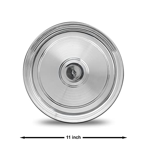 MAA SILVER 97 Pure Silver 11 Inch Dinner Plate/Thali for Gifting|Household|Religious Use(600 Grams) - Image 2