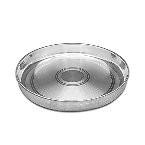 MAA SILVER 97 Pure Silver 11 Inch Dinner Plate/Thali for Gifting|Household|Religious Use(600 Grams) - Image 1