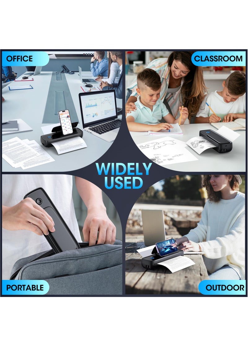 XiuWoo - Portable Printer with phone holder, Thermal Wireless Bluetooth Mini Inkless Printer for Travel Support 8.5 X 11inch A4 A5 Thermal Paper, Compatible with Android and iOS Phone Laptop - Image 1
