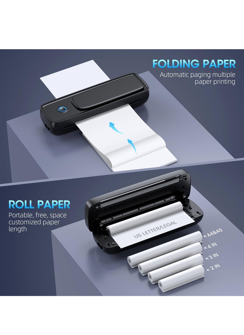 XiuWoo Portable Printer with phone holder, Thermal Wireless Bluetooth Mini Inkless Printer for Travel Support 8.5 X 11inch A4 A5 Thermal Paper, Compatible with Android and iOS Phone Laptop  - Image 2