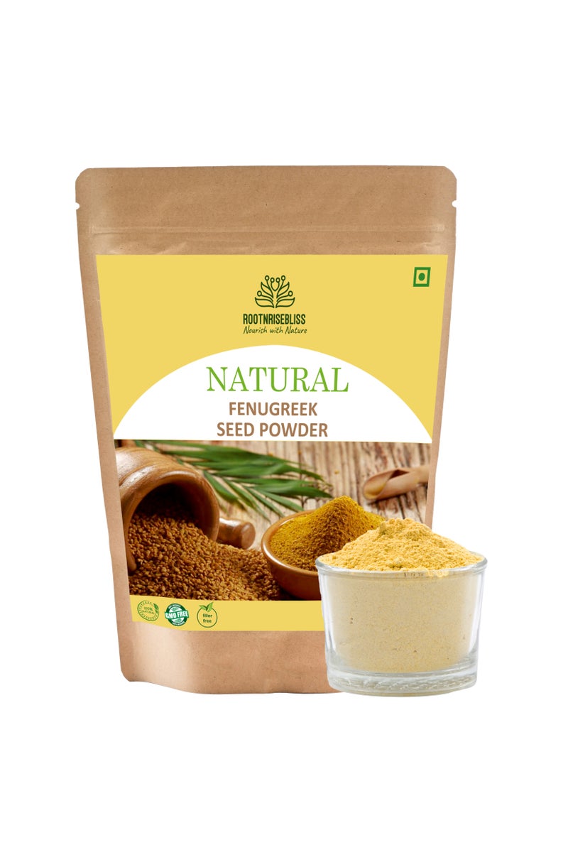 ROOTNRISEBLISS Natural Fenugreek Seed Powder 498g - Pure Methi Herbal Supplement - Non-GMO, Filler-Free - Supports Digestion, Lactation and Hormonal Balance , Ayurvedic Methi Powder for Hair Health - Image 1