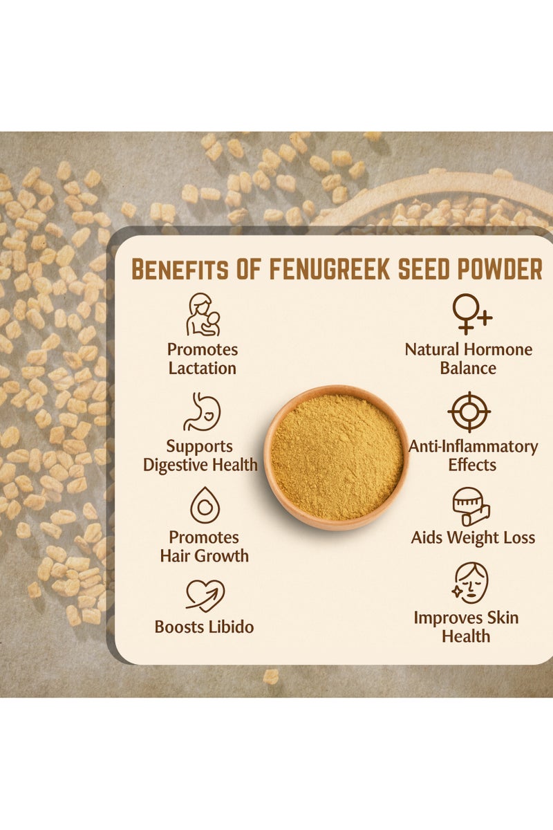 ROOTNRISEBLISS Natural Fenugreek Seed Powder 498g - Pure Methi Herbal Supplement - Non-GMO, Filler-Free - Supports Digestion, Lactation and Hormonal Balance , Ayurvedic Methi Powder for Hair Health - Image 3
