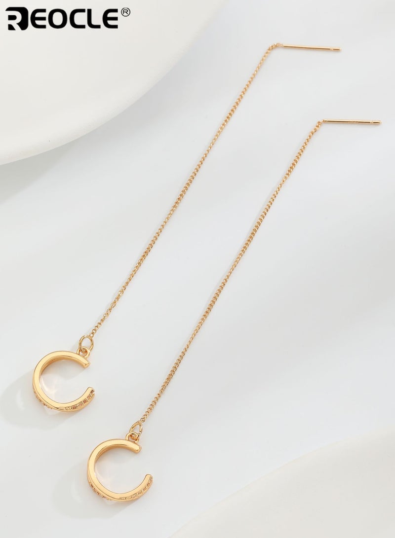 REOCLE 2PCS Women's Dual-Piece Ear Stack with Chain Tassel Drop & Textured Cuff Minimalist Modern Jewelry for Daily Wear and Special Occasions - Image 4