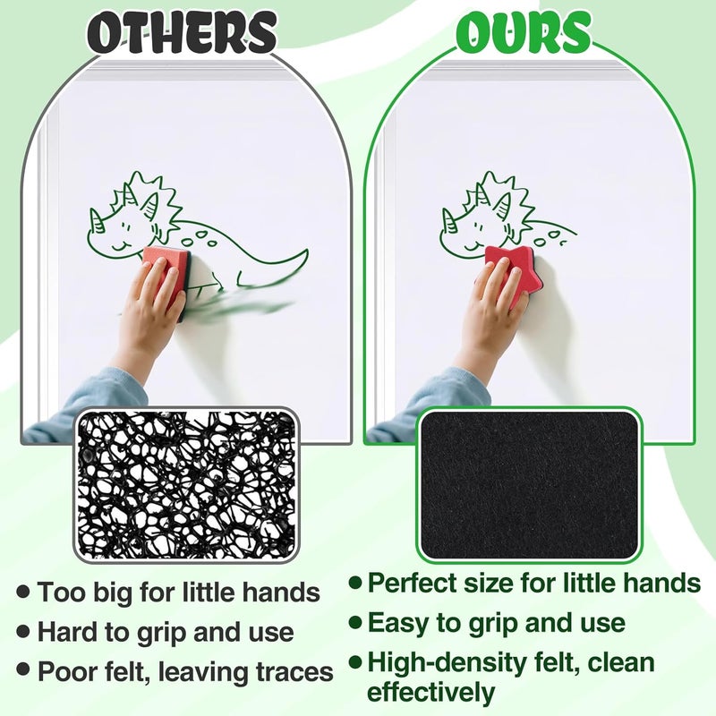 ANPHSIN 24 pcs Strong Magnetic Whiteboard Eraser - Mini Dry Erase Erasers, Small Chalkboard Cleansers Wiper for Kids and Teachers Classroom Must Haves School Supply Home and Office, Star Shaped - Image 2