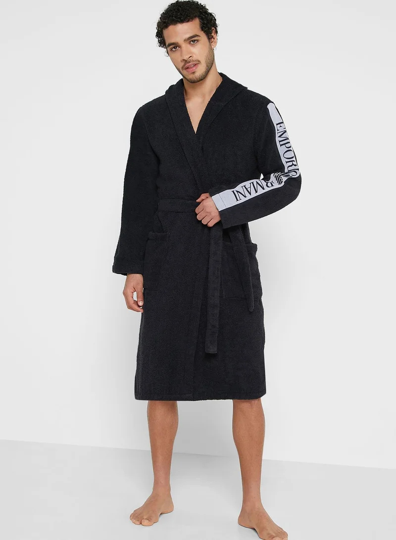 EMPORIO ARMANI Logo Sleeve Robe