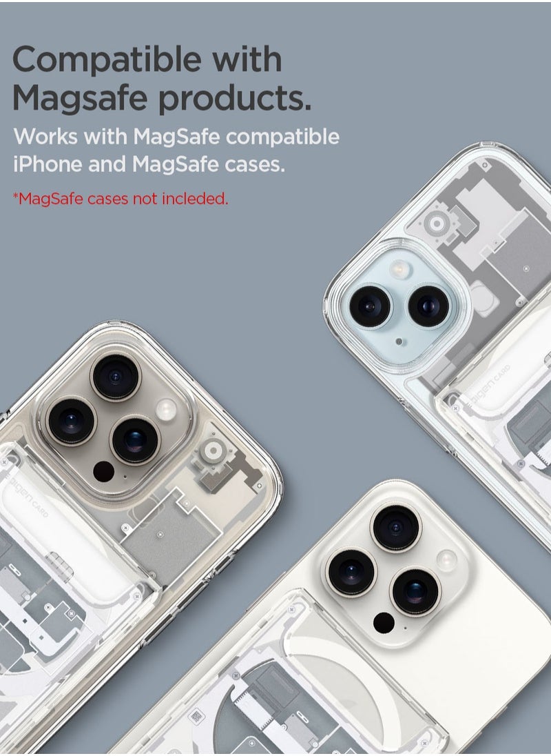 Spigen Ultra Hybrid (MagFit) Magnetic MagSafe Wallet Card Holder [3-4 Cards] for iPhone 16 Pro Max / 16 Pro / 16 Plus / 16 / iPhone 15/14/13/12 series - Zero One White  - Image 2