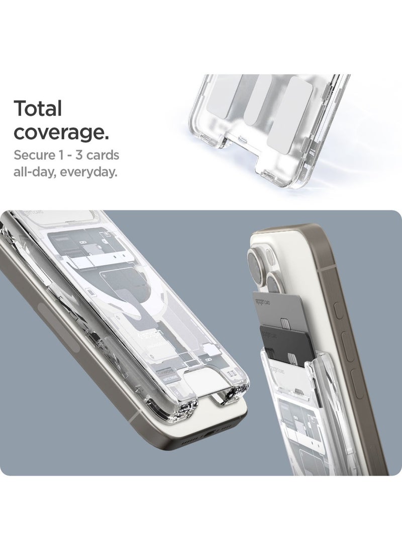 Spigen Ultra Hybrid (MagFit) Magnetic MagSafe Wallet Card Holder [3-4 Cards] for iPhone 16 Pro Max / 16 Pro / 16 Plus / 16 / iPhone 15/14/13/12 series - Zero One White  - Image 5