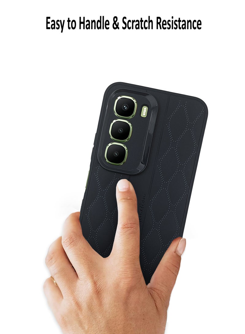 Waldic Infinix Hot 60i Premium Case | Premium Silicone Case Cover Designed for Infinix Hot 60i | Infinix Hot 60i Case Camera and Drop Protection Thin Protective Back Cover Case for Infinix Hot 60i - Black - Image 4