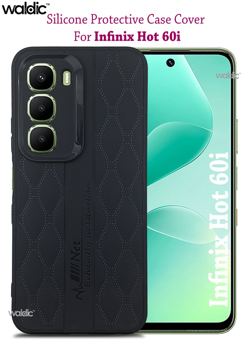 Waldic Infinix Hot 60i Premium Case | Premium Silicone Case Cover Designed for Infinix Hot 60i | Infinix Hot 60i Case Camera and Drop Protection Thin Protective Back Cover Case for Infinix Hot 60i - Black - Image 1