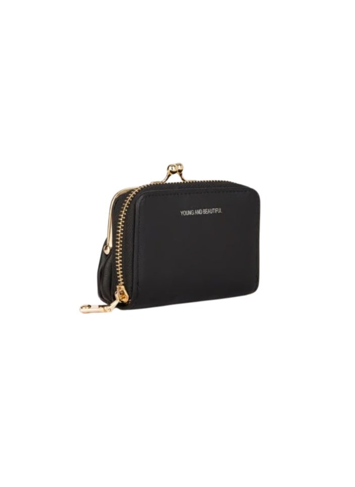 Generic Black Leather Wallet With Money Purse For Women  - Image 2