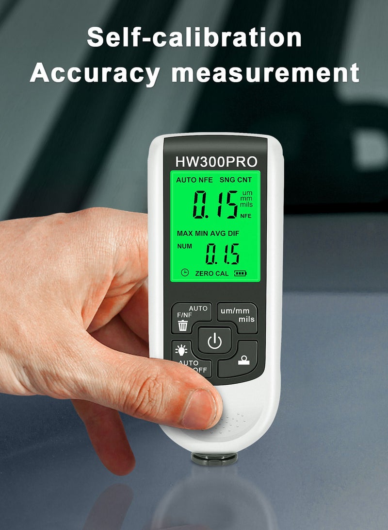 0-2000UM Thickness Gauge High Precise LCD Digital Automobile Film Thickness Meter - Image 4