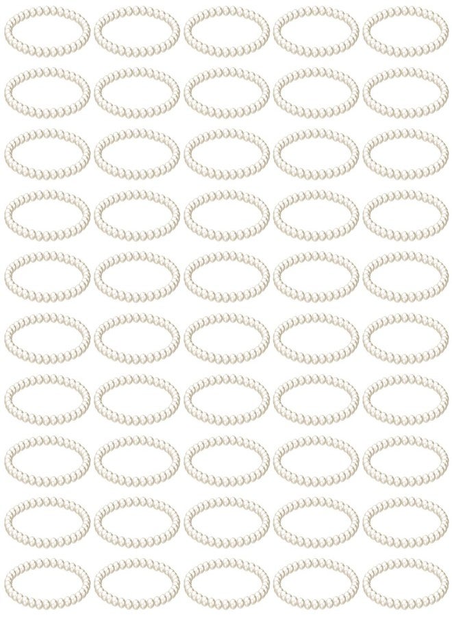 Herdear 50 Pcs Pearl Bracelets for Women Wedding Bridal Elastic Stretch Faux Pearl Bracelet Stack Bulk for Party Favor Jewelry Gifts (White) - Image 1