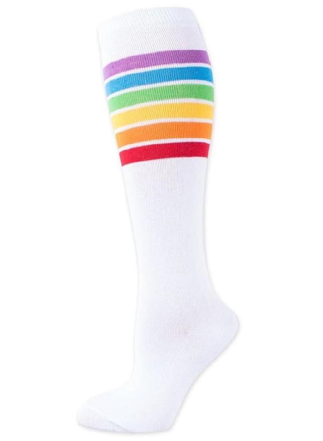 Tipsy Elves Women's Rainbow Pride Socks ,White,One Size - Image 2