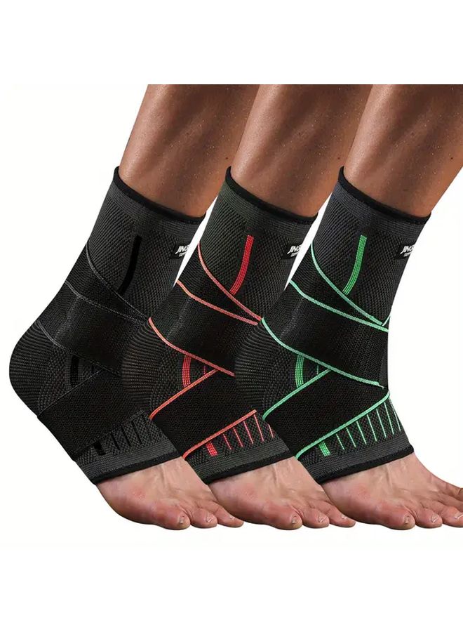 1 Pc Orange Compression Ankle Sleeve Brace Wrap Support Breathable Stabilizing Ankle Support Strap Prevent Re Injury Reduce Swelling - Image 1