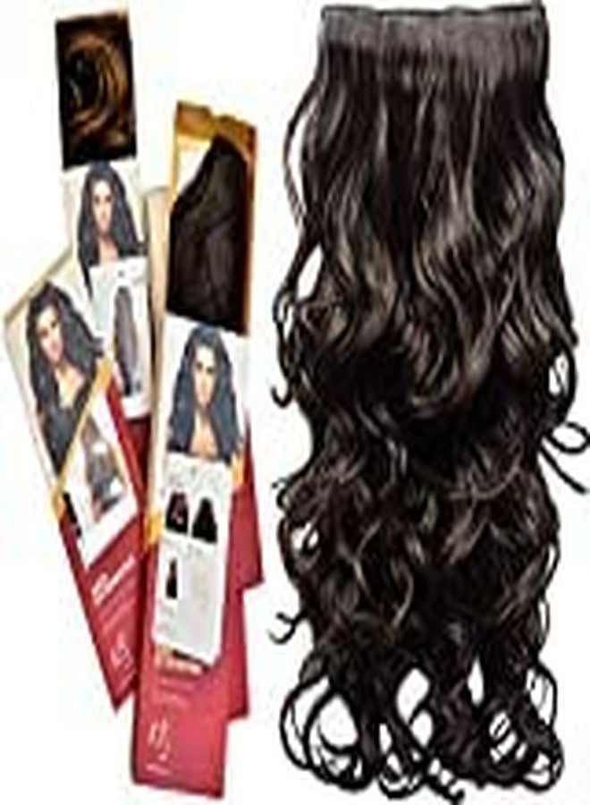 Mahi Volume150gm 26Inch 5 Clips Curly/Wavy Hair Extension Maroon+Brown)1 - Image 3