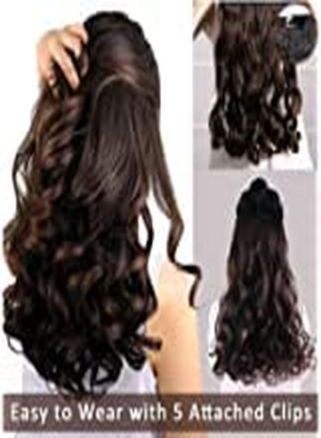 Mahi Volume150gm 26Inch 5 Clips Curly/Wavy Hair Extension Maroon+Brown)1 - Image 2