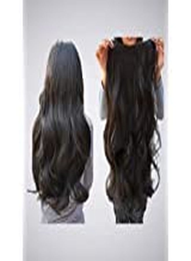 Mahi Volume150gm 26Inch 5 Clips Curly/Wavy Hair Extension Maroon+Brown)1 - Image 4