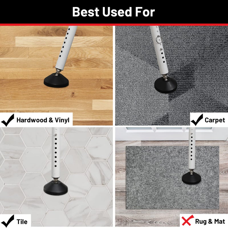 Keplrend Door Stoppers Security Bar 2 Pack - Heavy Duty Door Jammer - Adjustable Sliding Door Lock Bar - Door Barricade Security Bars for Window, Front Door, Patio Door, Apartment, Home, Hotel Room - Image 5