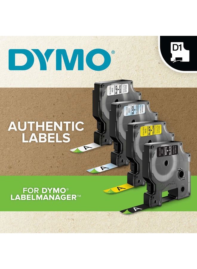 Dymo D1 Labels, 3/8-Inch x 23-Foot Roll, Black Print on White, Self-Adhesive, For LabelManager Label Makers, DYMO Authentic 1/2" - Image 4