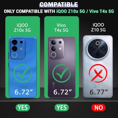 KC غطاء خلفي KC لهاتف Vivo T4x 5G / iQOO Z10x 5G - تصميم ثابت غير متحرك مع تأثير بريق متجعد على شكل موجة، واقي صدمات، حافة ناعمة من السيليكون مع حماية للكاميرا (أبيض) - Image 2