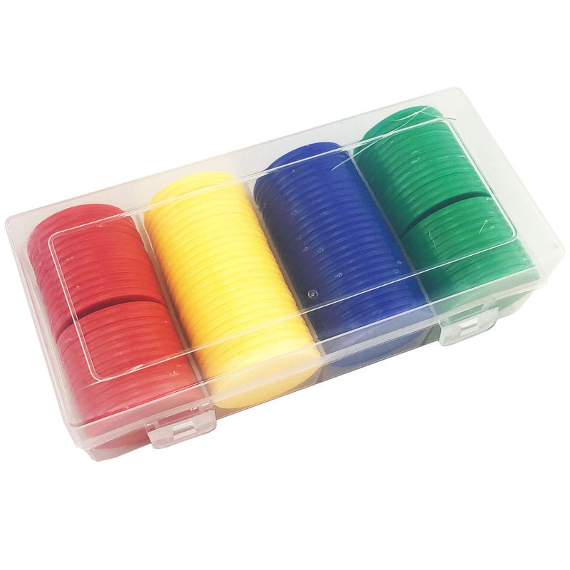 Smartdealspro Set of 100 1 1/2 Inch Opaque Poker Chips Plastic Learning Counters Game Tokens with Storage Box (4-Colors) - Image 4