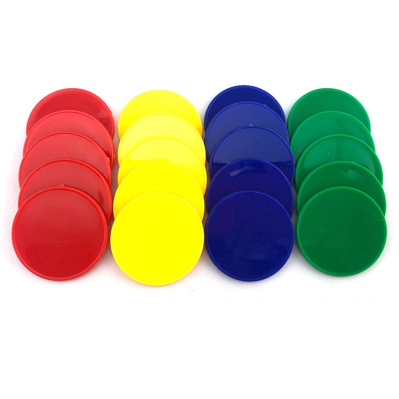 Smartdealspro Set of 100 1 1/2 Inch Opaque Poker Chips Plastic Learning Counters Game Tokens with Storage Box (4-Colors) - Image 3