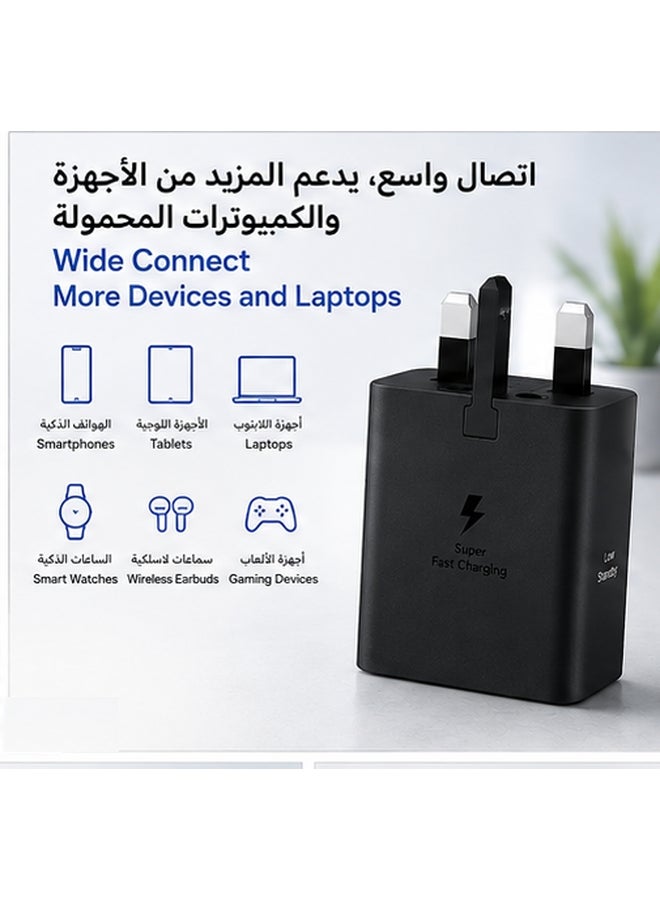 Samsung 45W Super Fast Charging USB‑C Power Adapter with 1.8 m USB‑C to USB‑C Cable - Black - Image 5
