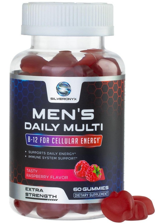 SilverOnyx Men Multi Vitamin Gummy - Multi-Vitamin for Men Daily Nutritional Support with Vitamins A, C, D, E, B12, Zinc, Folate, Biotin & More - Focus, Energy, Memory & Immune Health Support - 60 Gummies - Image 1