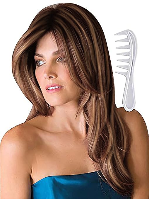 Noriko Angelica Synthetic Wig by Rene of Paris and Wig Lift Comb Marble Brown Bundle 2 Items - Image 1
