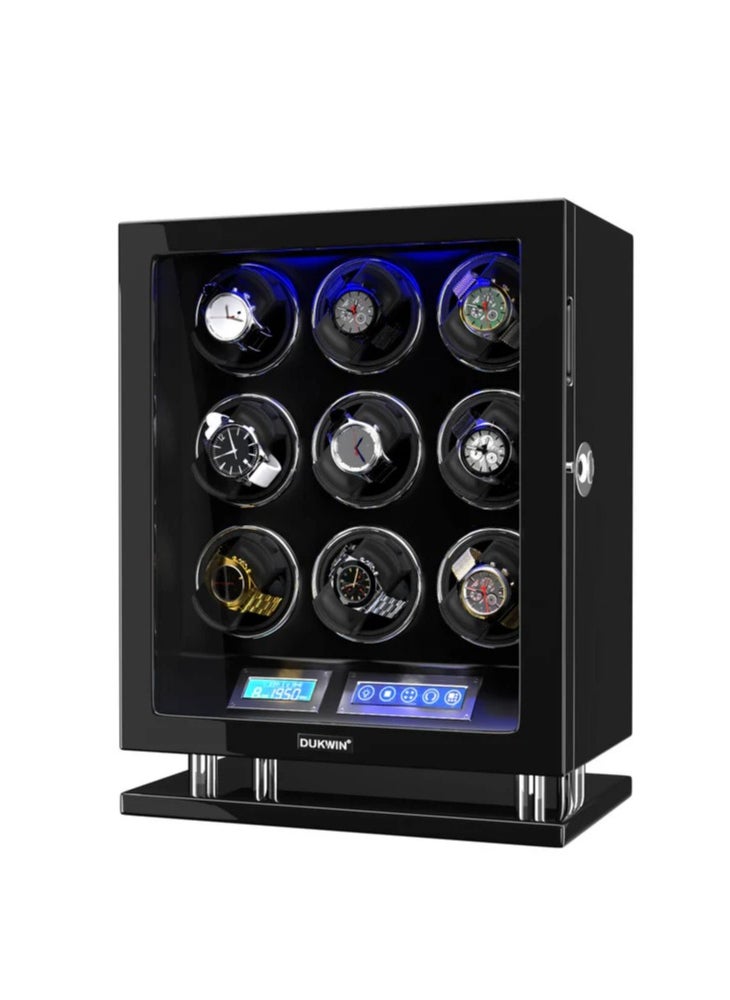 DUKWIN - Dukwin 9 Watch Winder Fingerprint Switch Ultra Quiet Motors Large Watch Automatic Rotator - Image 1