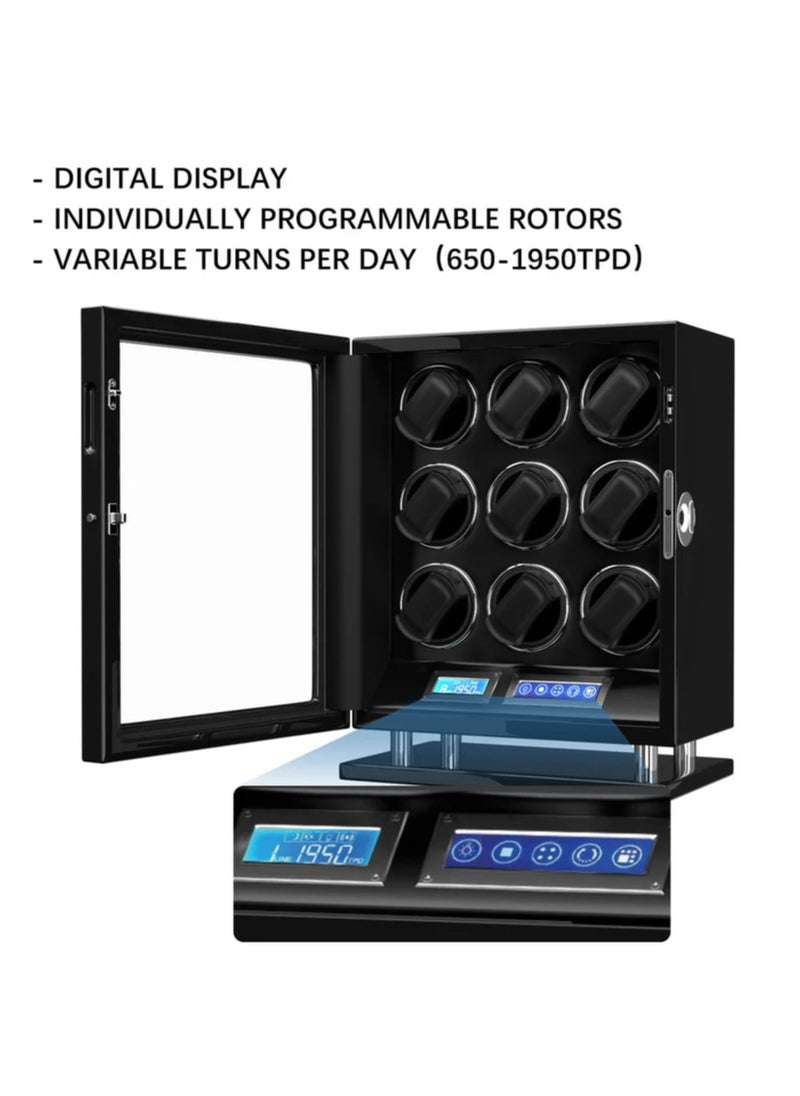 DUKWIN - Dukwin 9 Watch Winder Fingerprint Switch Ultra Quiet Motors Large Watch Automatic Rotator - Image 1