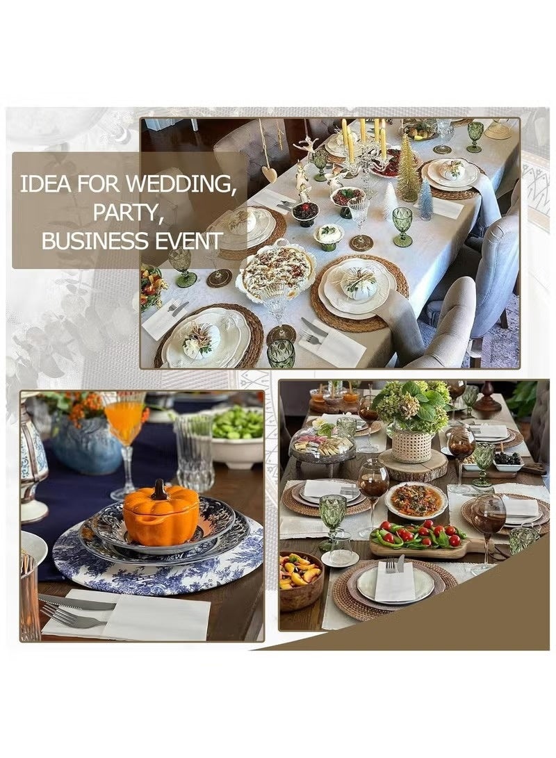 JOGAMS 50Pcs Disposable Cloth Like Napkins Built in Flatware Pocket Wedding Party Linen Feel White Napkin Prefolded for Silverware 16 x 16 Inch - Image 3