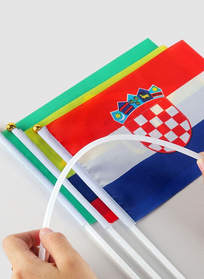 HOMESTAR 48PCS World Cup Hand Held Flags Set - World Cup Small Flag Stick Flag, Cheering Support Props, For Match Day Cheering, Party Decorations Supplies For Parades, World Cup, Festival Events, International Festival, 14x21cm - Image 5