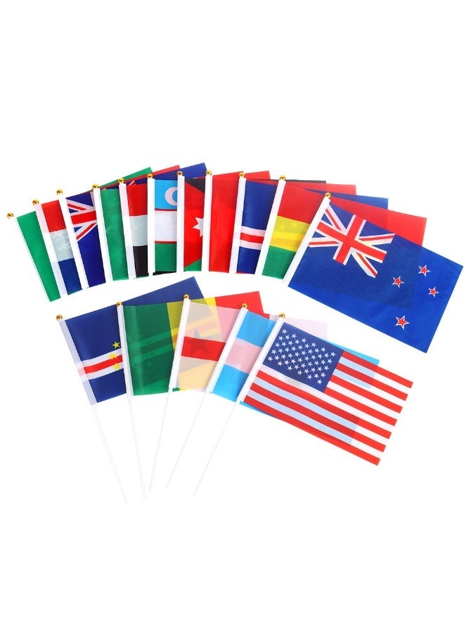 HOMESTAR 48PCS World Cup Hand Held Flags Set - World Cup Small Flag Stick Flag, Cheering Support Props, For Match Day Cheering, Party Decorations Supplies For Parades, World Cup, Festival Events, International Festival, 14x21cm - Image 2