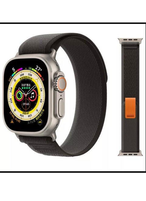 Nylon Replacement Band Compatible with Apple Watch Series Ultra/Ultra 2, 49mm, Black & Gray