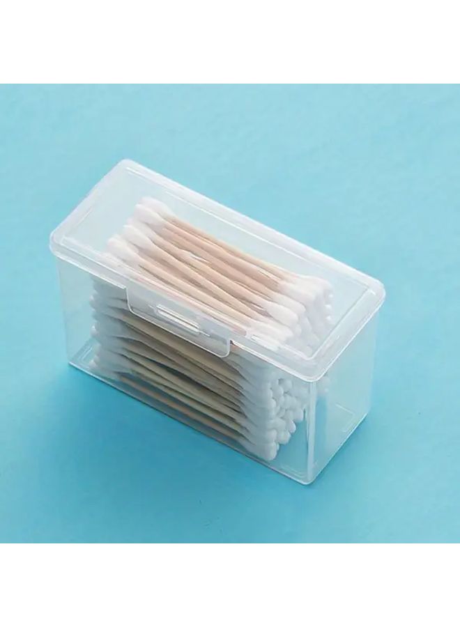 1pc Clear Small Plastic Travel Storage Box With Lid Portable Organizer For Toothpicks Swabs Makeup Brushes And More Compact Durable Design For Home And Travel - Image 5