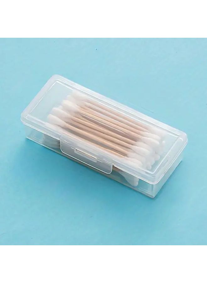 1pc Clear Small Plastic Travel Storage Box With Lid Portable Organizer For Toothpicks Swabs Makeup Brushes And More Compact Durable Design For Home And Travel - Image 2