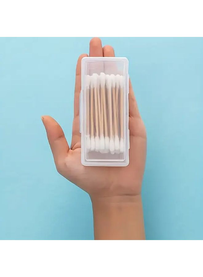 1pc Clear Small Plastic Travel Storage Box With Lid Portable Organizer For Toothpicks Swabs Makeup Brushes And More Compact Durable Design For Home And Travel - Image 3
