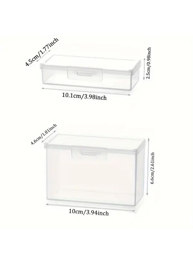 1pc Clear Small Plastic Travel Storage Box With Lid Portable Organizer For Toothpicks Swabs Makeup Brushes And More Compact Durable Design For Home And Travel - Image 4