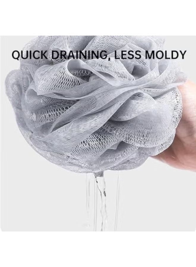 Large Bath Shower Sponge Pouf Loofahs: 4 Packs Each Eco-friendly Exfoliating Mesh Brush Pouf Bath Shower Ball Sponge-Exfoliate, Cleanse, Soothe Skin - Image 3