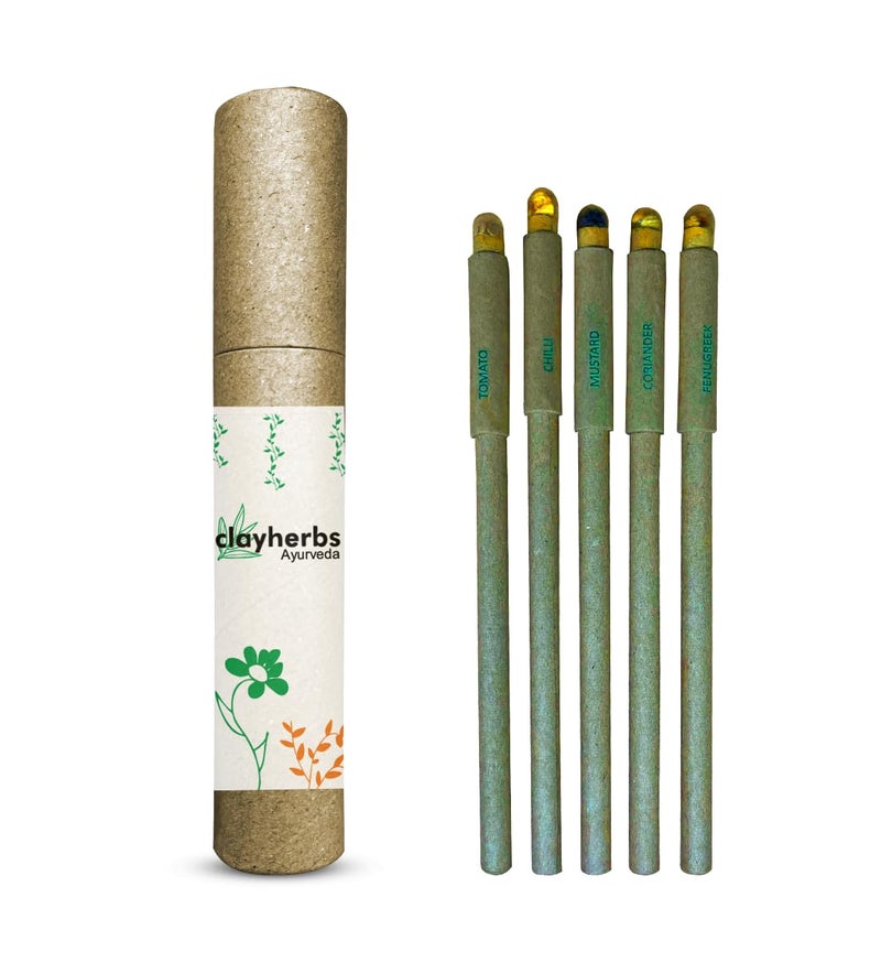 clayherbs (Pack-30 Blue Ink Pen | Return Gift | Corporate Gifting | Sustainable Pens | Eco-Friendly | Paper Pens | Biodegradable | Plantable Seeds | Bulk Pen For Hotels, Office and Schools - Image 4