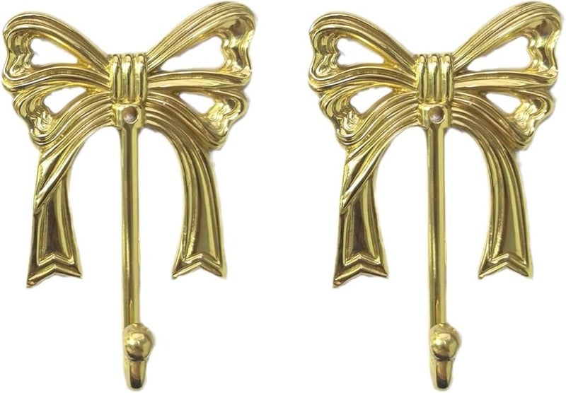 Luozyy Brass Bowknot Wall Hooks Large 3 46x5 19x0 98 Inch For Coat Hat Towel Home Office Kitchen Bathroom - Image 1